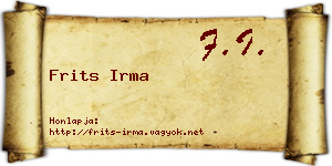 Frits Irma névjegykártya